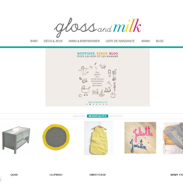 capture écran du site gloss and milk 